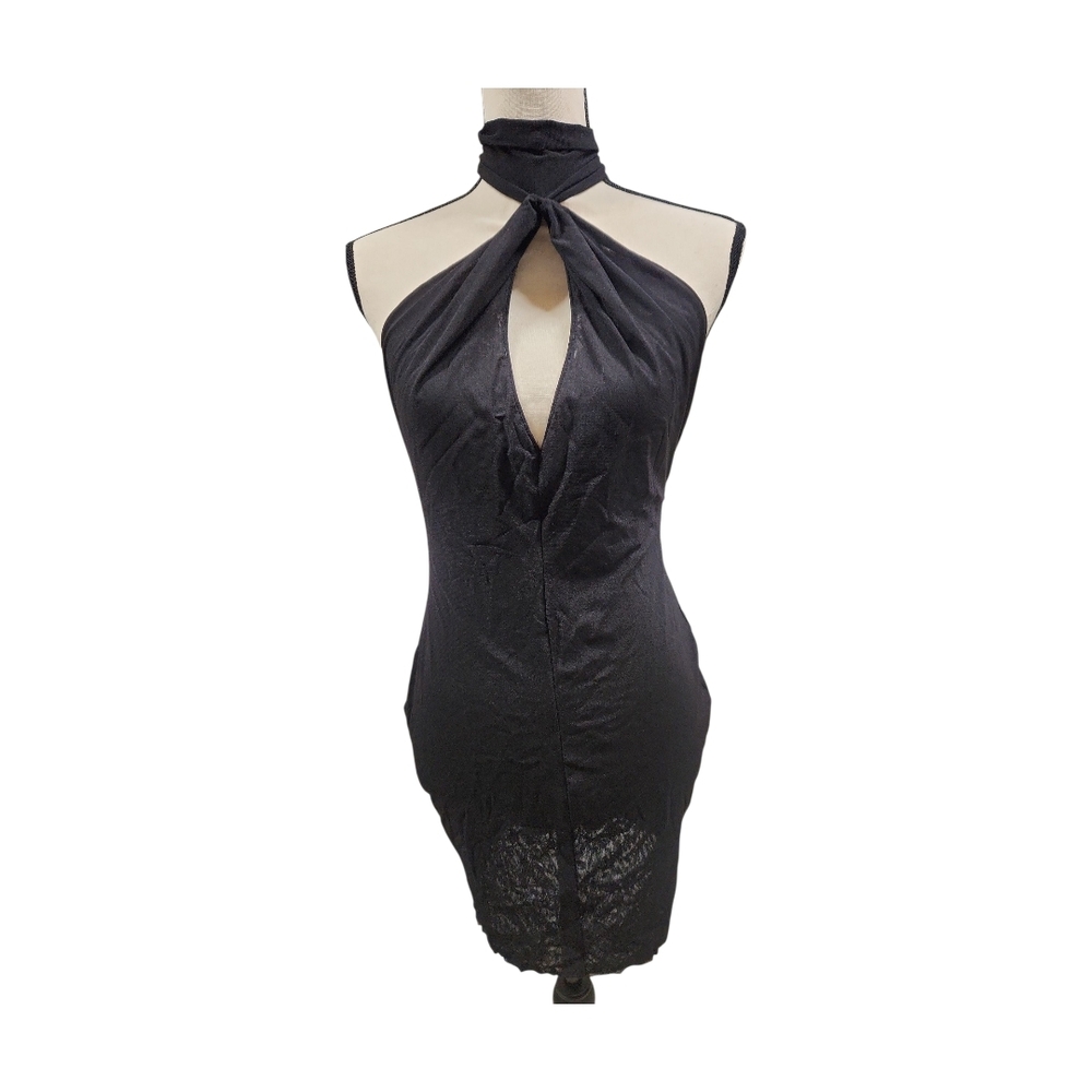 NWT SKIMS Elegant Black Halter Dress
